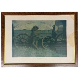Frederic Remington The Sentinel 1909 Framed Print P.F. Collier Western Art 18x11
